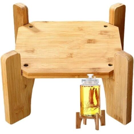 Support de Distributeur de Boissons - Naturel - Bambou - Stable - Pratique - Pour Adultes