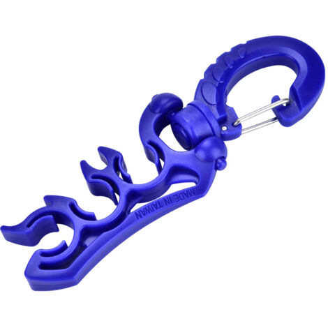 Support de Double Tuyau BCD Plongée Sous-Marine avec Clip et Attache (Bleu)