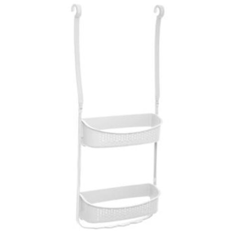 Support de Douche 2 Paniers "Souple" 70cm Blanc