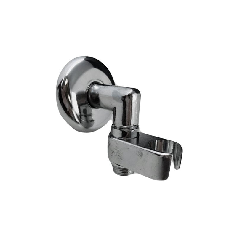 Bagnoclic - Raccord coude de sortie mural en laiton avec support douche pivotant