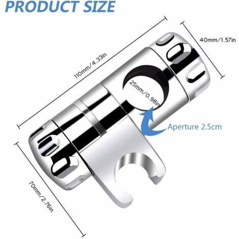 Support de douche, barre de douche murale réglable, support de pommeau de douche, 25 mm