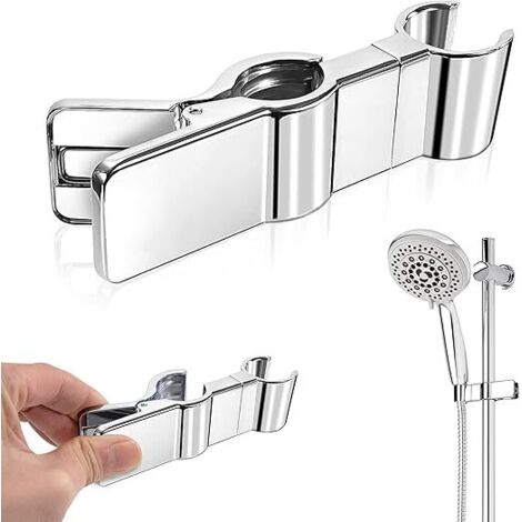 Support de douche interchangeable 22-25 mm (modèle chromé), support de pommeau de douche, installation sans perçage, support de douchette en métal chromé, compatible avec les douches à main.
