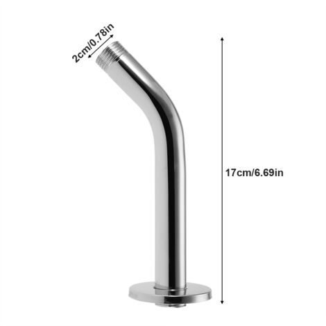 Support de Douche Murale - Mano - Arm SHD-201 - Bras de Douche en Acier Inoxydable Chromé 17cm G1/2 avec Couverture Décorative