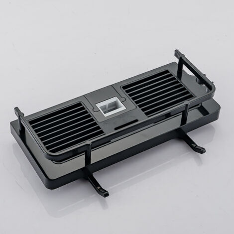 Support de douche noir 30  18 mm, rangement de salle de bain, douche sans perçage, avec porte-savon, crochet et porte-serviettes mural, support autocollant antirouille