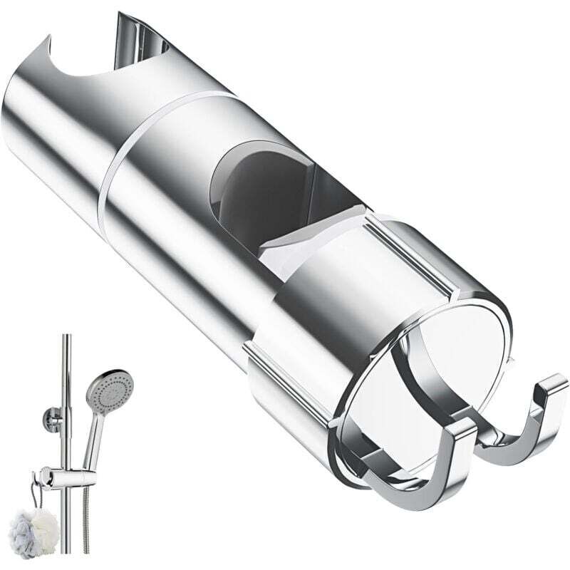 Support de douche réglable avec 2 crochets pour pommeaux de douche de 20,5 à 23,5 mm, support universel pour barre de douche de 18 à 25 mm, support