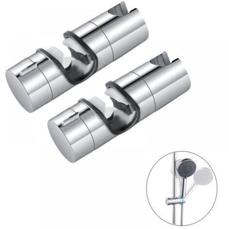 Support de douche réglable en ABS 18-25 mm, barre de douche coulissante de rechange, chromé, adapté à la salle de bain, lot de 2.