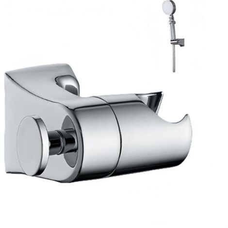 Support de douche robuste à 360° - Réglable - Avec accessoires de montage - Support de pommeau de douche amélioré - Argenté