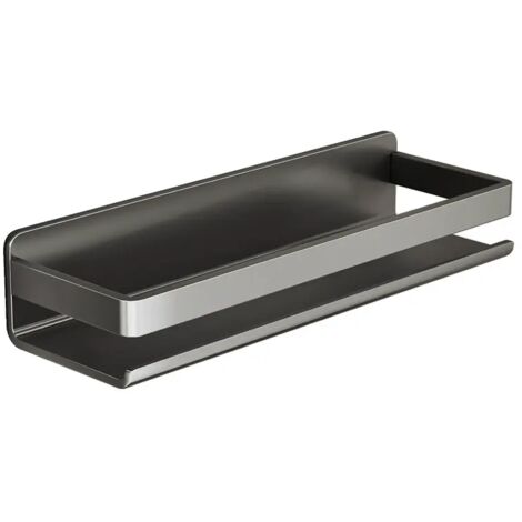 Support de douche, support de garde-corps haut, support de rangement mural en métal, 40x13x7,7 cm (gris)