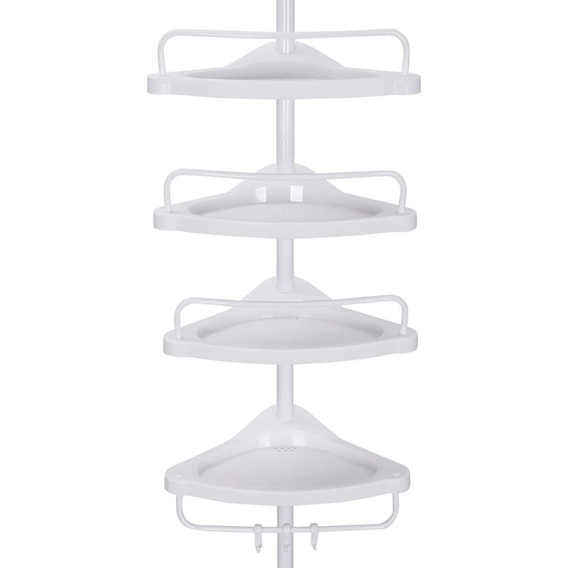 Support de douche télescopique - support de salle de bain - 95 à 300 cm - blanc