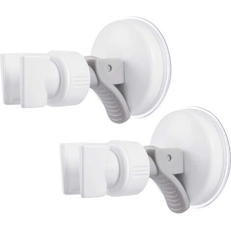 Support de douchette à ventouse réglable, support de pomme de douche, support de montage universel en plastique ABS chromé marbre poli verre métal céramique