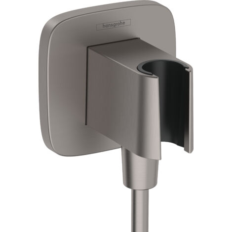 Support de douchette HANSGROHE FixFit Q Noir chromé brossé