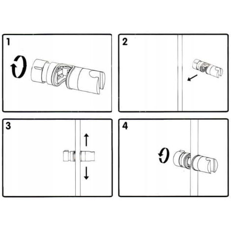 Support de douchette pour colonne de douche, chromé, 12 x 4 cm