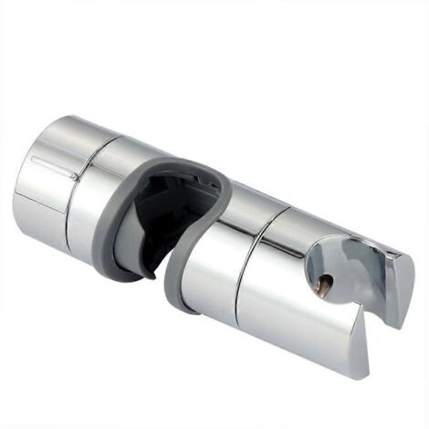 Support de douchette réglable compatible avec barre de poussée de 18 à 25 mm de diamètre, en chrome poli. Support de rechange compatible avec pommeau de douchette.