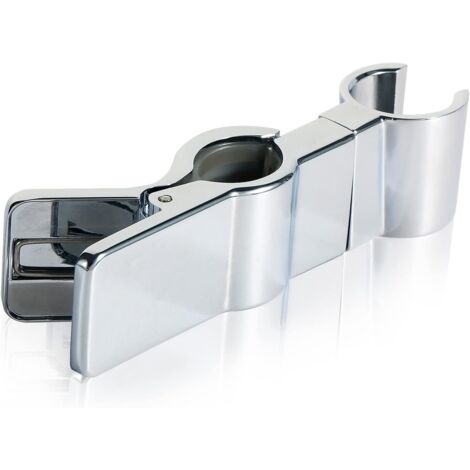 Support de Douchette,Accroche Pommeau de Douche Support Réglable pour Barre de Douche Pince de Douche Sans Percage Convient Aux Tringle 18-25 mm -Acier Inoxydable Chrome