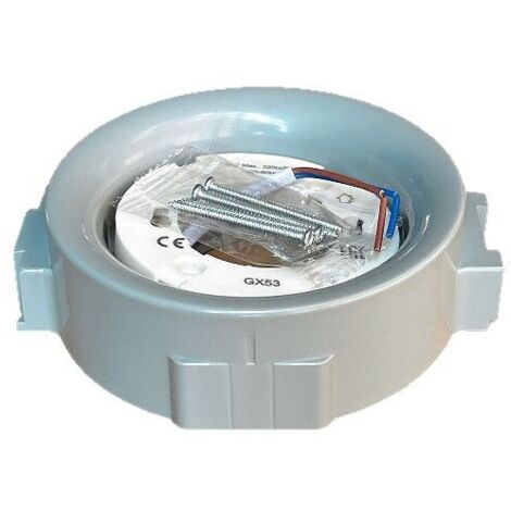 Support de Douille GX53 (GDH53-1) pour Plafond avec Ampoule LED, Gris, pour Installation Plafond ORB