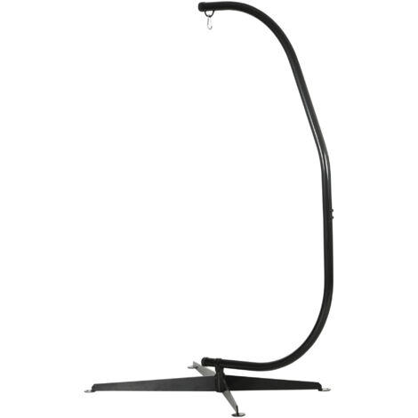 Support de fauteuil suspendu, support chaise suspendue base en X boucle à ressort charge 120 kg 114 x 80 x 208 cm noir