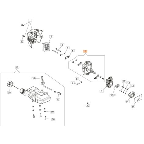 Support de filtre à air OLEOMAC ORIGINAL BCH 250 S débroussailleuse 61450047