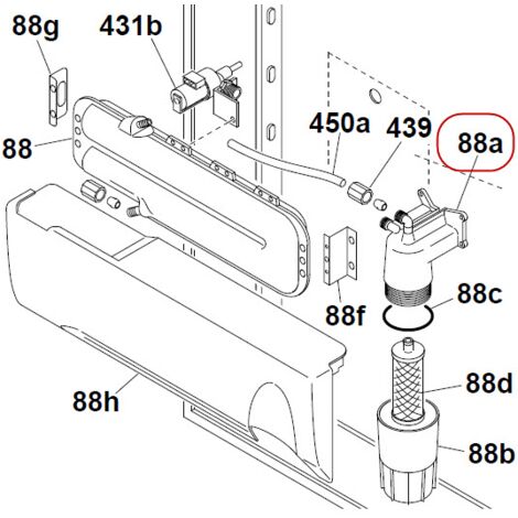 SUPPORT DE FILTRE SUPERIEURE POUR REFRIGERATEUR HOOVER - 91600377