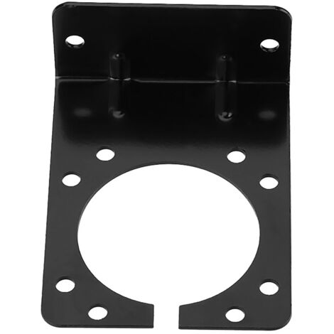 Support de fixation en métal noir pour prise de remorque 7 broches de caravane
