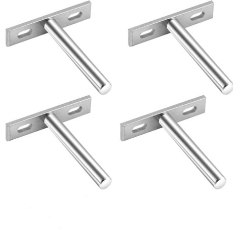 Support de fixation invisible pour étagère flottante, lot de 4 attaches murales discrètes pour tablette en bois suspendue