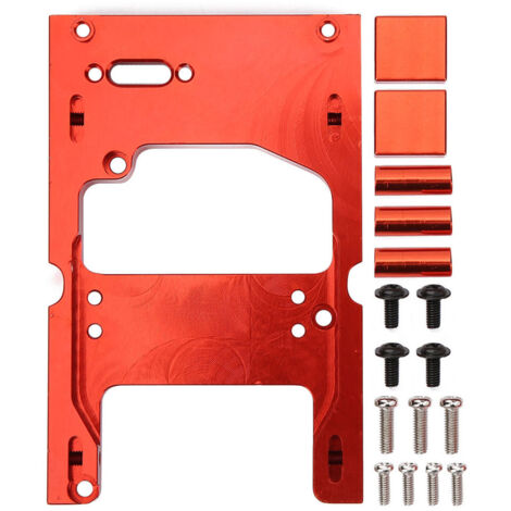 Support de fixation métal pour servo direction RC 1:16 système WPL - Support moteur et base de montage rouge