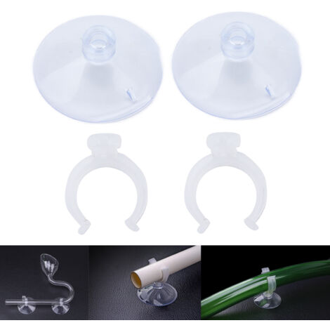 Support de fixation par ventouse pour tube chauffant et tuyau d'aquarium - Organisez facilement vos accessoires d'aquarium - Convient aux tubes de 16-22mm