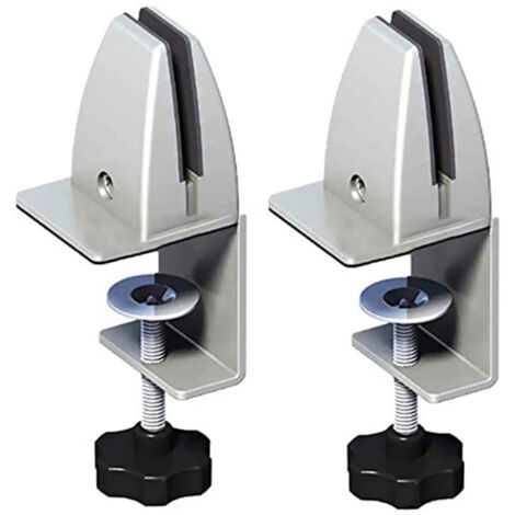 Support de fixation pour bureau avec séparateur en plexiglas, protection anti-postillons, attache de table ajustable.