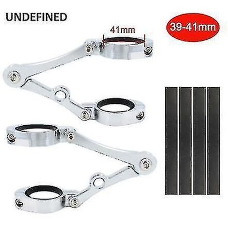 Support de fixation pour phare de moto, collier de serrage 37 mm, 41 mm, 49 mm, 54 mm, pour tube de fourche, universel, chromé, compatible Harley Dyna, Chopper, Bobber 39-41 mm