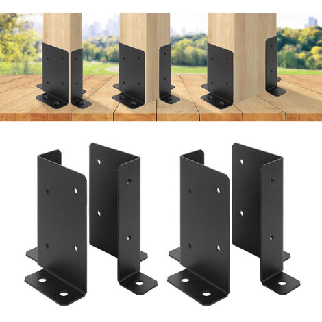 Support de fixation pour poteaux de clôture en bois, support de base réglable pour poteaux, adapté aux poteaux de boîte aux lettres, aux poteaux de terrasse et aux balustrades