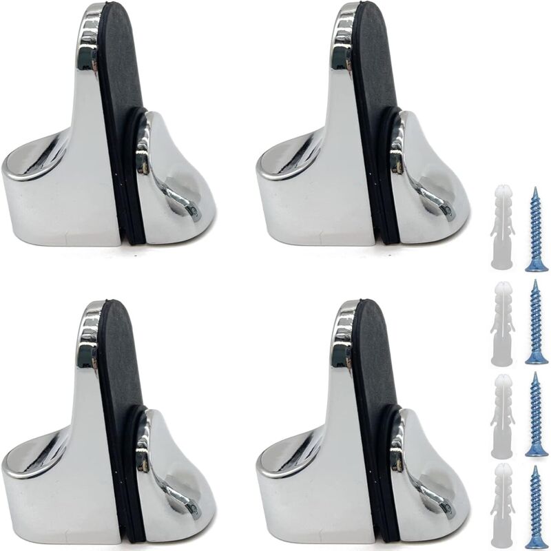 Support de fixation réglable pour miroir de salle de bain - 4 clips en alliage de zinc pour miroirs en verre de 3 à 20 mm d'épaisseur et étagères en