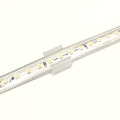 LOT 10 - Profil en ALUMINIUM encastré pour ruban LED Bouchons PVC  transparent 1M x 25mm x 6mm - Digilamp