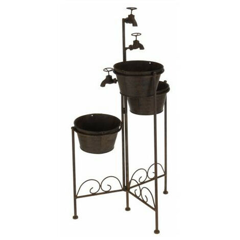 Support de fleurs 3 pots en métal