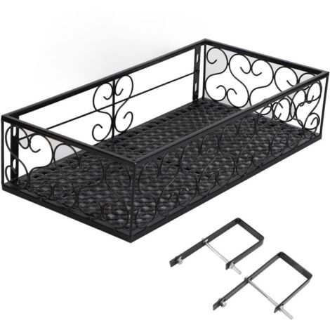 Support de fleurs de balcon suspendu pour pot de fleurs, clôture en fer forgé, rebord de fenêtre intérieur, étagère succulente, adaptée aux garde-corps de 6,5 cm