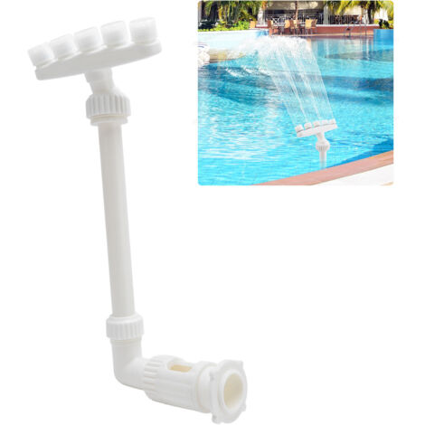 Support de Fontaine pour Piscine avec 5 Têtes Cascade Décorative pour Jardin et Étang