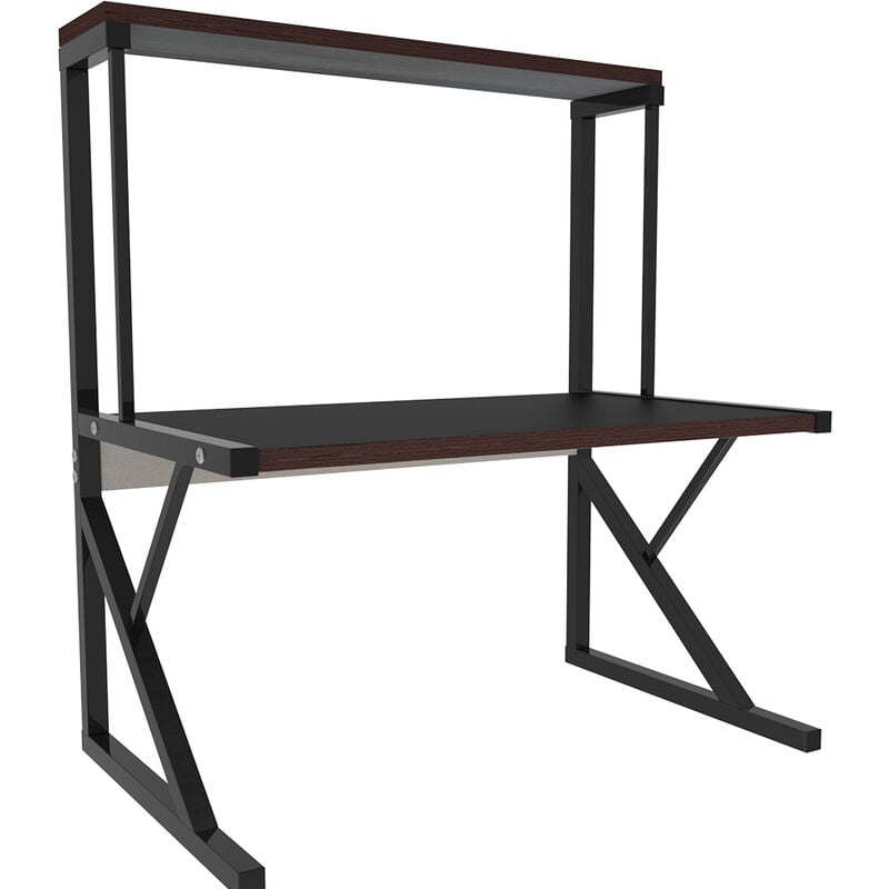 Support de Four à Micro-Ondes à 2 Couches Étagère Micro-Ondes Double Étagère de Stockage Cuisine 65x54x30cm Noir