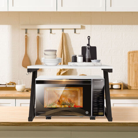 Support de Four à Micro-Ondes Support de Rangement pour Comptoir en Bois