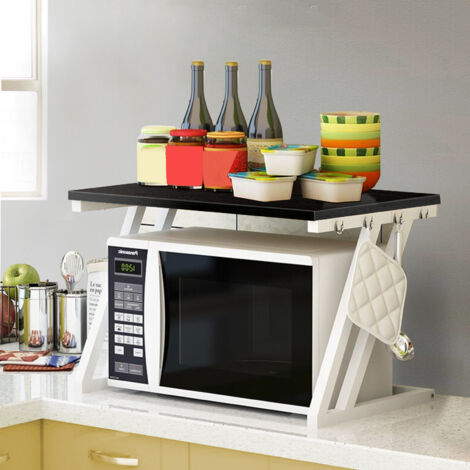 Support de Four à Micro-Ondes Support de Rangement pour Comptoir en Bois