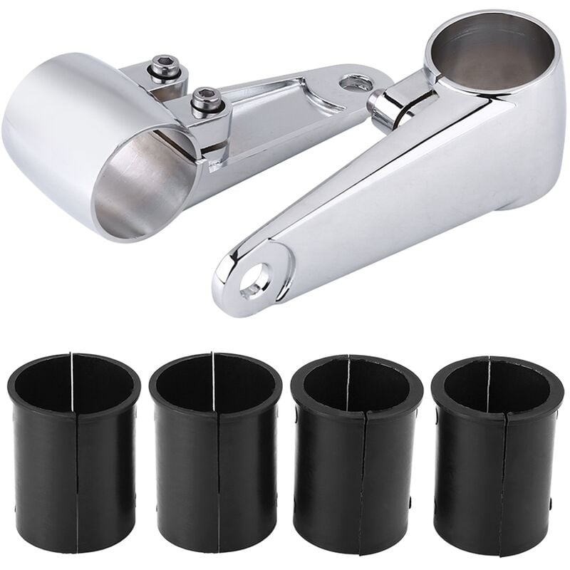 YB - Jeffergarden Support de fourche avant de montage latéral de phare de moto chromé 2 pièces pour Tube de fourche 35mm-41mm