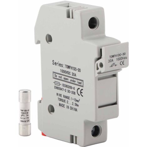 Support de fusible à montage sur rail DIN pour équipement de distribution électrique TOWFH1DC 1000VDC 1P3A