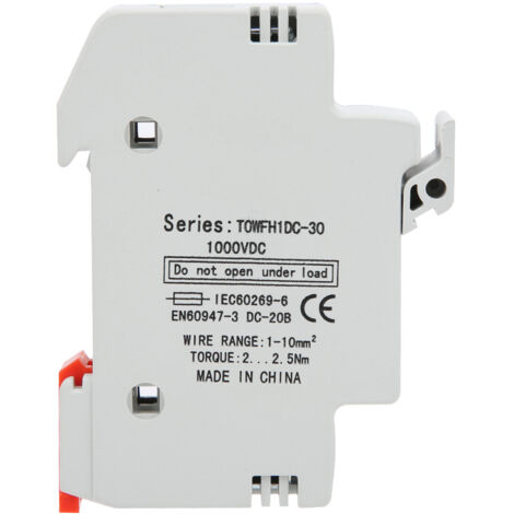 Support de fusible pour rail DIN, équipement de distribution électrique TOWFH1DC, 1000VDC 25A, montage industriel