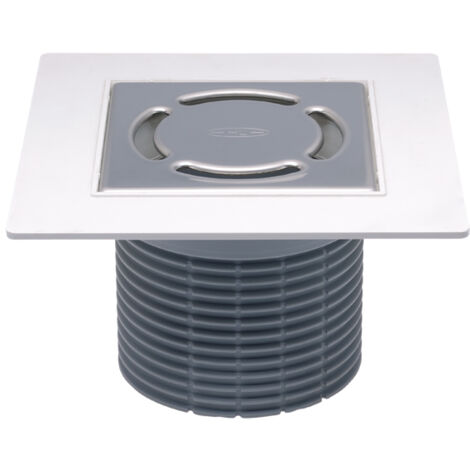 Support de grille d 110 mm, collier en PVC 185x185 mm, grille en acier inoxydable 115x115 mm avec piège à odeurs