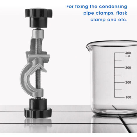 Support de laboratoire en métal avec pince à angle droit et serrage réglable