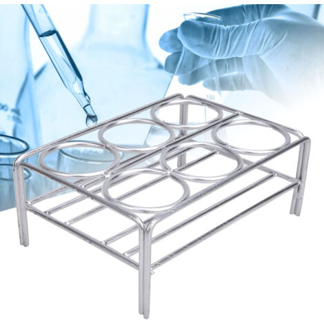 Support de laboratoire en nickel chromé pour 6 creusets de 36 mm