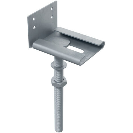 Support de lambourde réglable pour vis de fondation SPIRAL® acier galvanisé livré avec tige filetée 16x200mm + écrou M16 - FIBERDECK