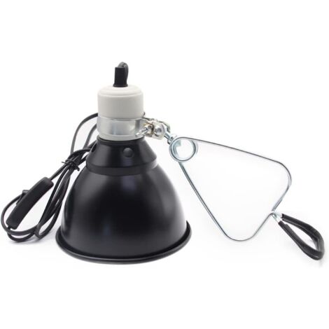 Support de lampe chauffante pour reptiles avec abat-jour et pince pour lampe UVA/UVB, protection thermique 300 W pour lézards, tortues, serpents, araignées et poules.