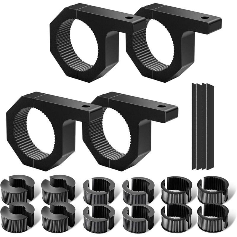 SNQ - Support de lampe de travail 19-32mm, support de pince universel pour moto, 4x4, atv, utv, camion, bateau, galerie de toit (1.5'/2') 4 pièces