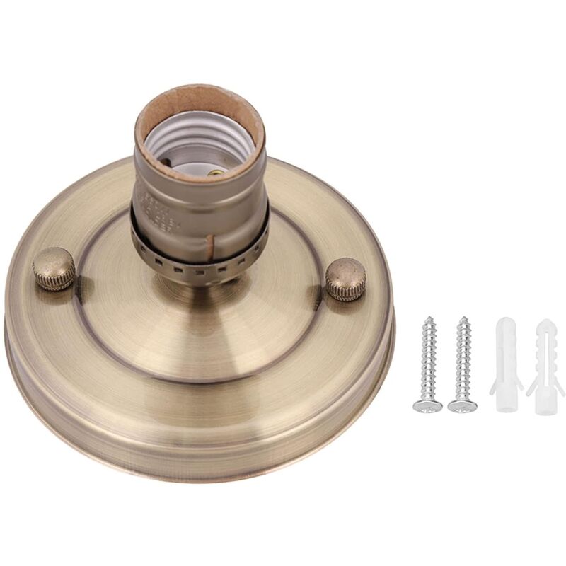 Support de Lampe E26/E27, Socle de Lampe de Plafond à Douille rétro Support de Lampe Suspendu Adaptateur de Suspension(cuivre)