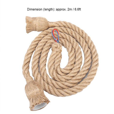 Support de lampe pendentif vintage en corde de chanvre E27 2m, douille pour ampoule, 85-265V (2 douilles)