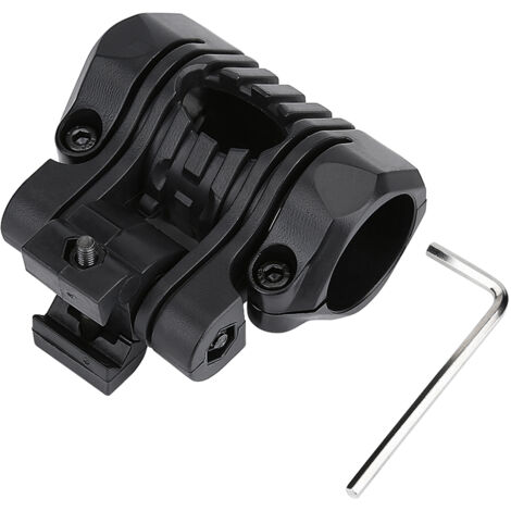 Support de lampe torche à fixation rapide en plastique pour casque (Noir)