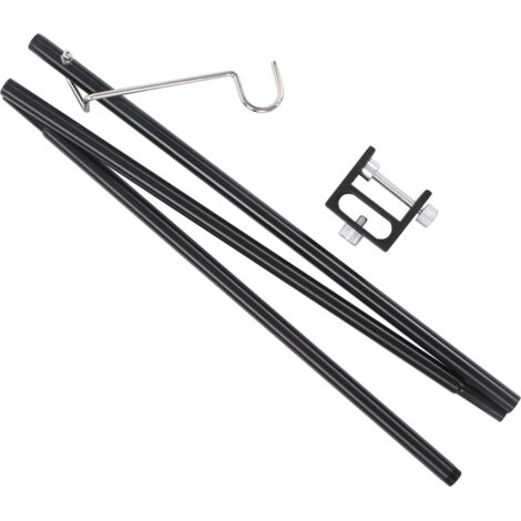 Support de lanterne de camping pliable en aluminium avec crochet et housse de transport